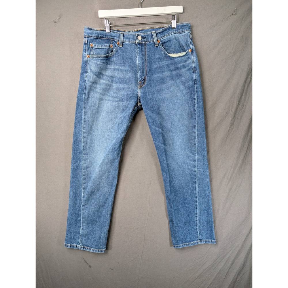 Levis 505 Regular Fit Straight Leg Blue Denim Jeans Mens 38x30 Medium Wash